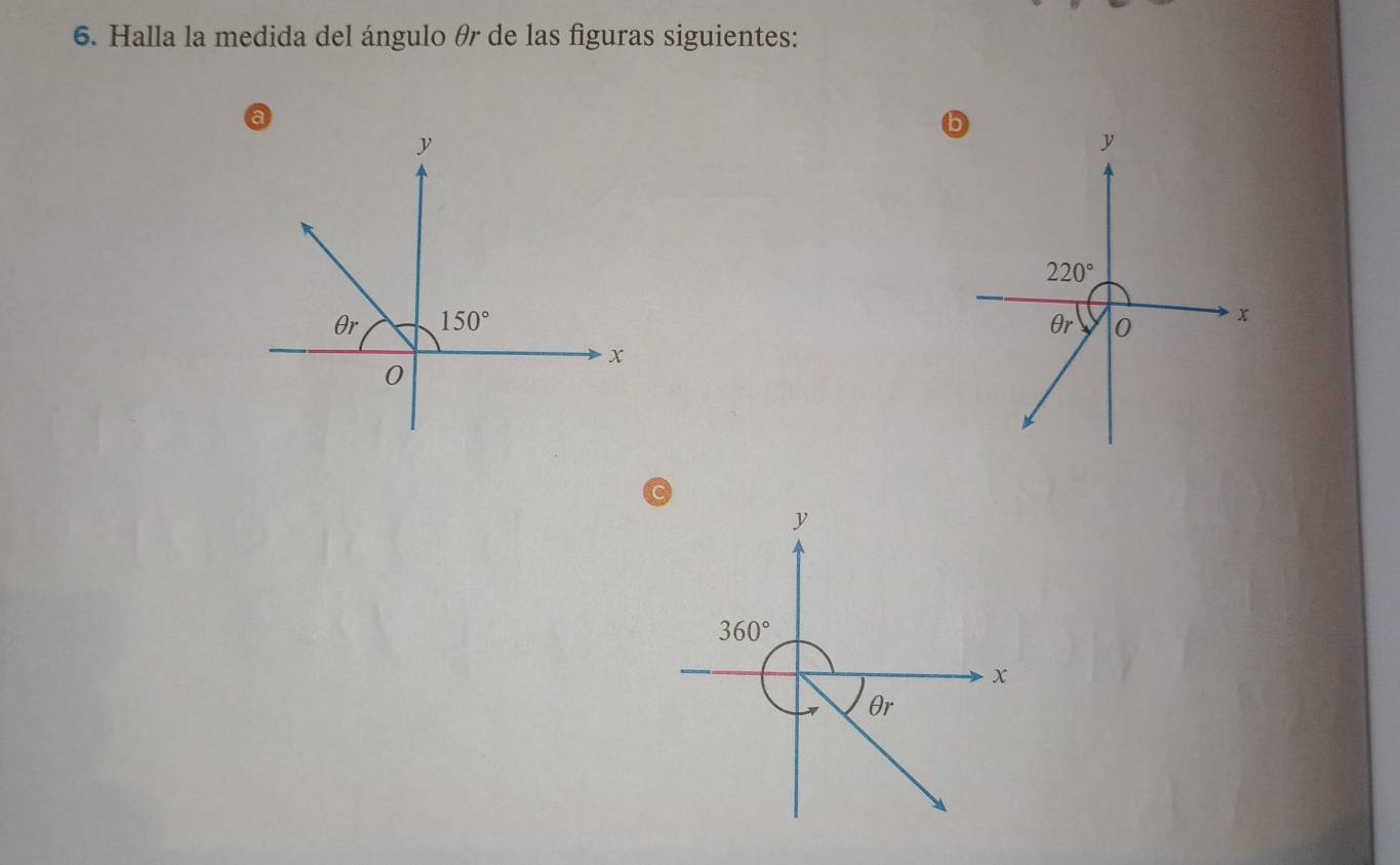 Halla la medida del ángulo θ de las figuras siguientes: