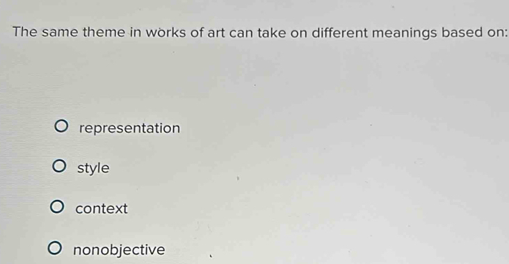 Solved: The same theme in works of art can take on different meanings ...