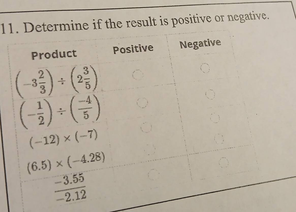 1e if the result is positive or negative.