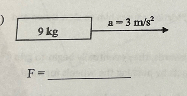 a=3m/s^2
9 kg
_ F=