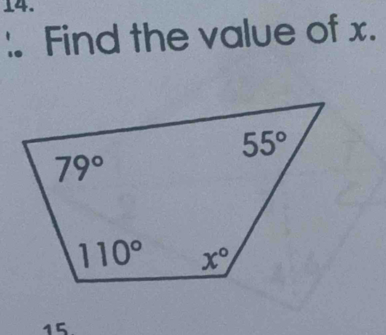 Find the value of x.
15