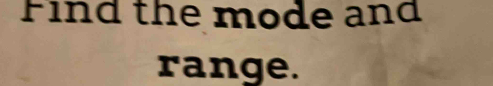 Find the mode and 
range.