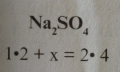 Na_2SO_4
1· 2+x=2· 4