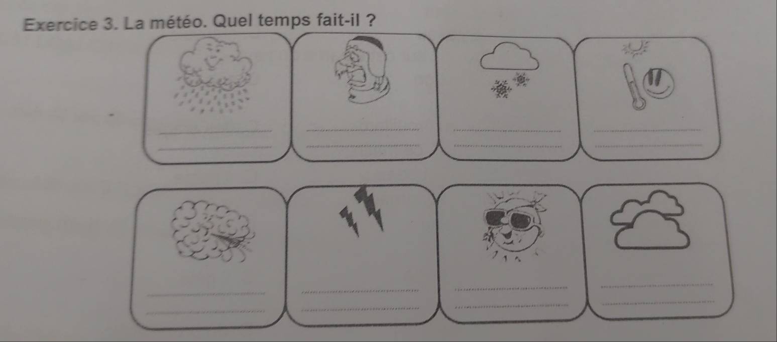 Exercia météo. Quel temps fait-il ?