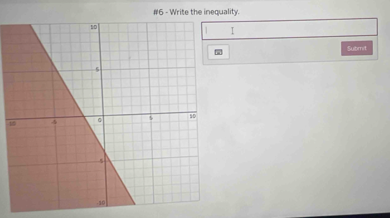 #6 - Write the inequality. 
I 
Submit 
1