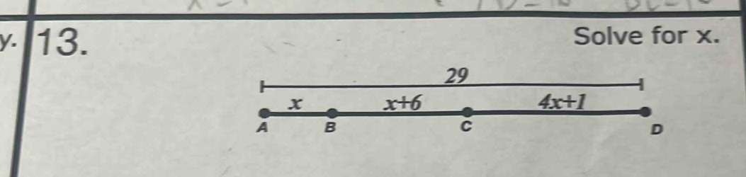 Solve for x.