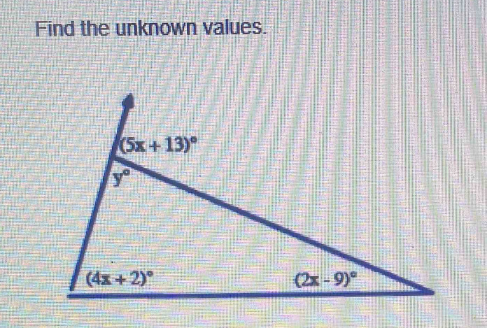 Find the unknown values.