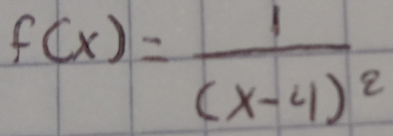 f(x)=frac 1(x-4)^2