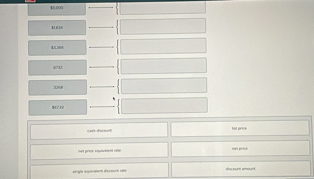 $5.000
$1.634
$3.366
6732
3268
$67.32
cash discount list price 
net price equivalent rate net price 
single equivalent discount rate discount amount