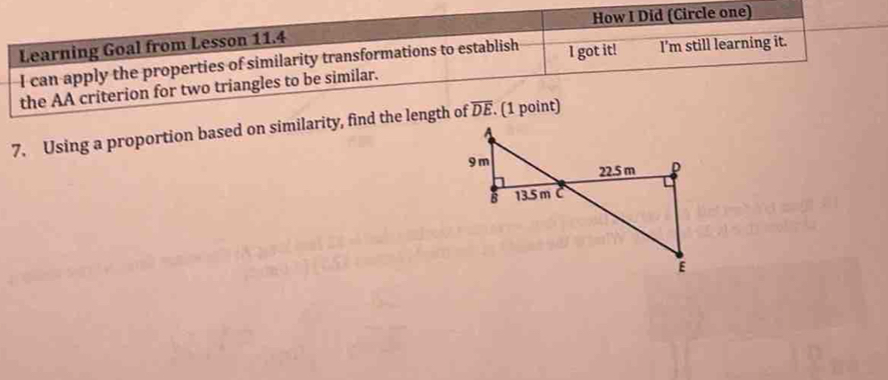 Using a proportion based on simi