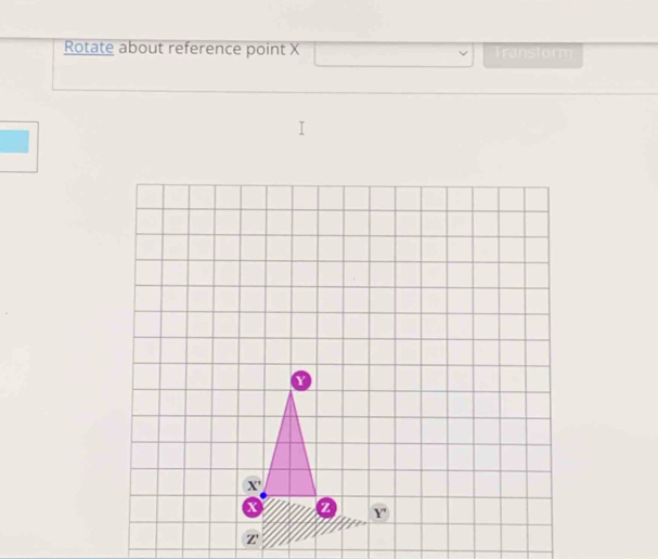 Rotate about reference point X Transtorm