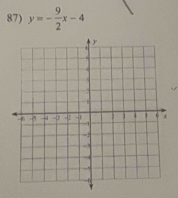 y=- 9/2 x-4