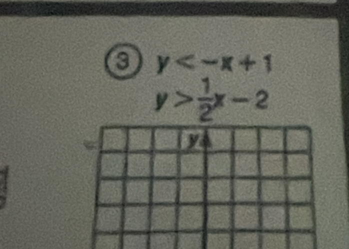 a y
y> 1/2 x-2