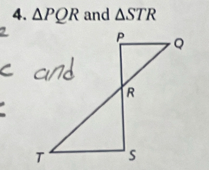 △ PQR and △ STR