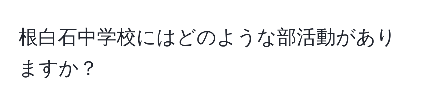 根白石中学校にはどのような部活動がありますか？