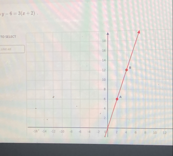 y-6=3(x+2). 
TO SELECT 
;LINE AB
2