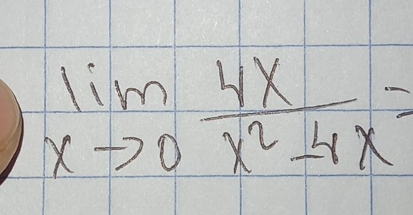 limlimits _xto 0 4x/x^2-4x =