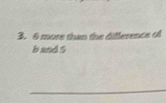 6 more than the diflerence of
b and 5
_