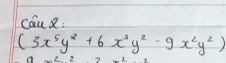 cǒu
(3x^5y^2+6x^3y^2-9x^2y^2)