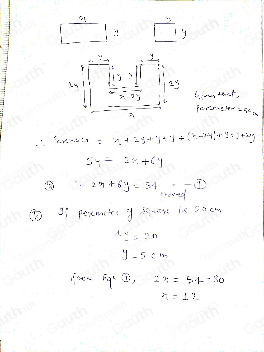 Solved: Here is a rectangle and a square. The shaded shape below is ...
