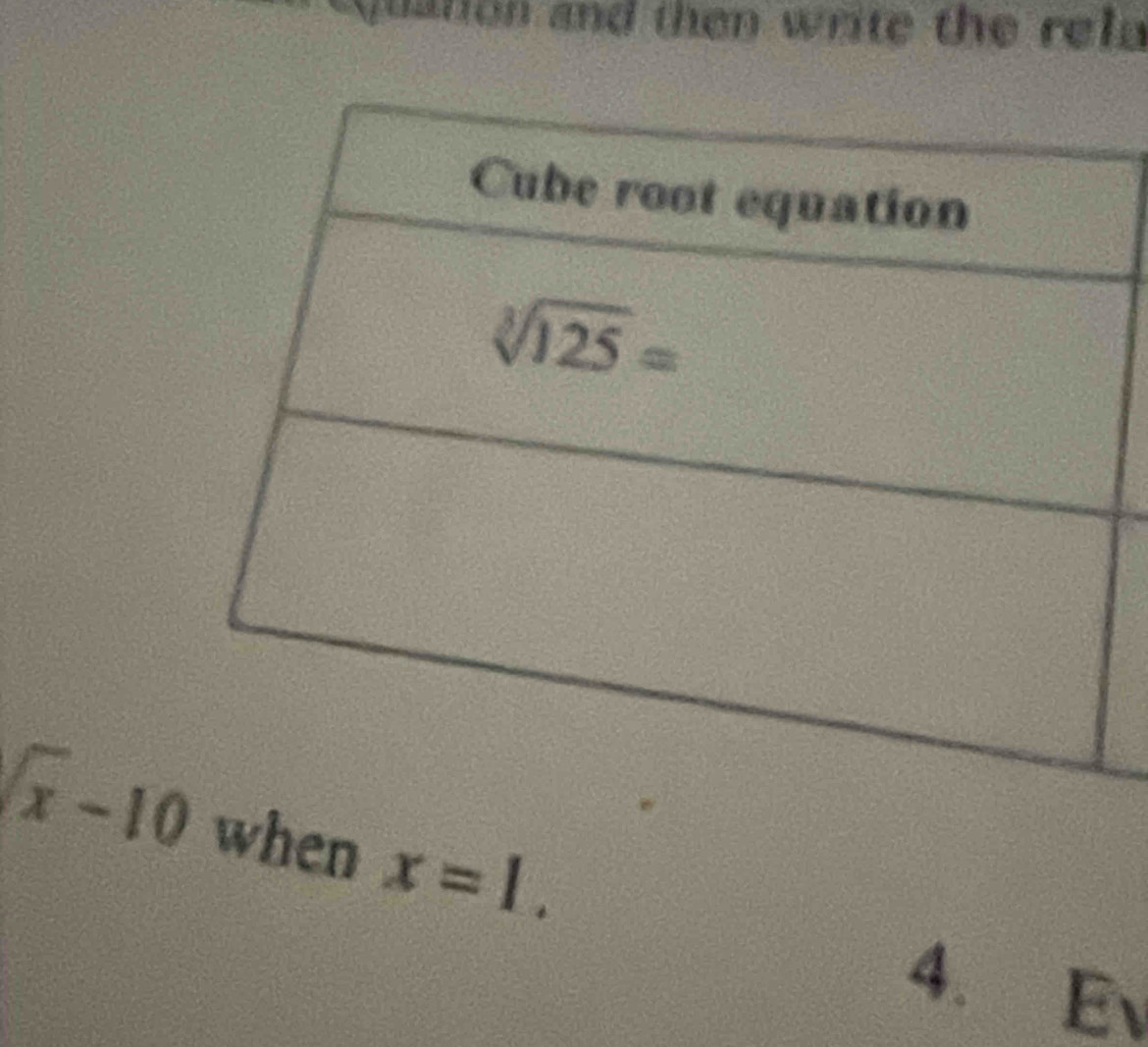 uaton and then write the rela
x-10 x=1.
4. E、