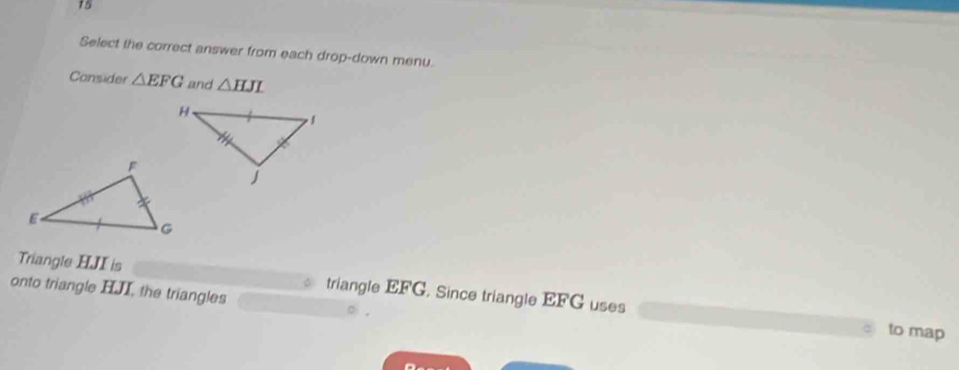 Solved: Select the correct answer from each drop-down menu. Consider ...
