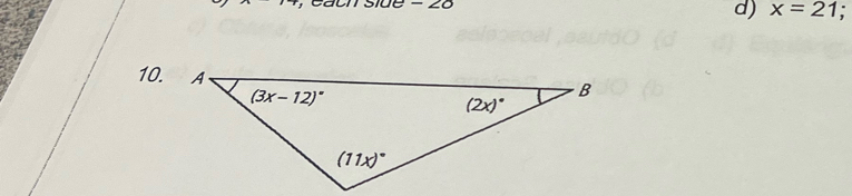 x=21
10.