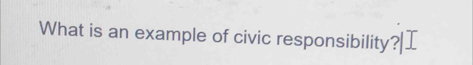 What is an example of civic responsibility?