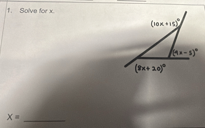 Solve for x.
X= _