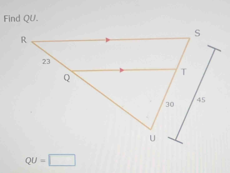 Find QU.
QU=□