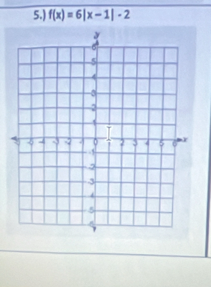 5.) f(x)=6|x-1|-2