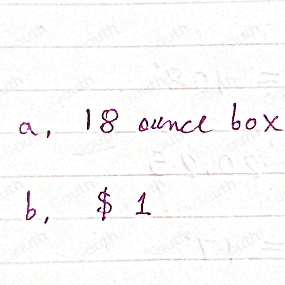 Solved: 246 At the Stop and Save grocery store, an 18-ounce box 8. of ...