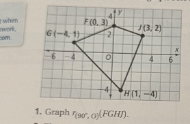 when
work,
com.
1. Graph r_(90°,0)(FGHJ).