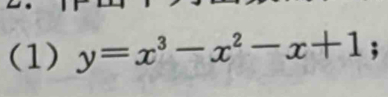 (1) y=x^3-x^2-x+1;