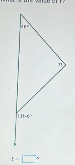 value of?
t=□°