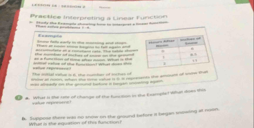 Solved: Fastrie Practice Interpreting a Linear Function Study the ...