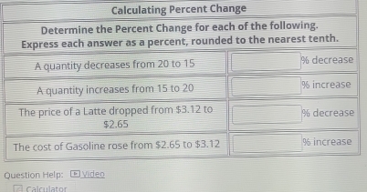 rcent Change
Q
Calculator