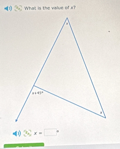 What is the value of x?
D)  x_A x=□°