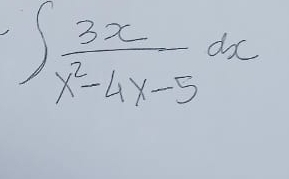 ∈t  3x/x^2-4x-5 dx