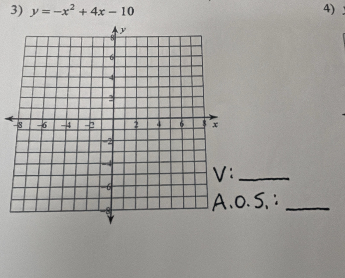 y=-x^2+4x-10 4) 
_ 
_