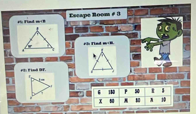 Escape Room # 3
#1: Find m
#3: Find m
#2: Find DF.