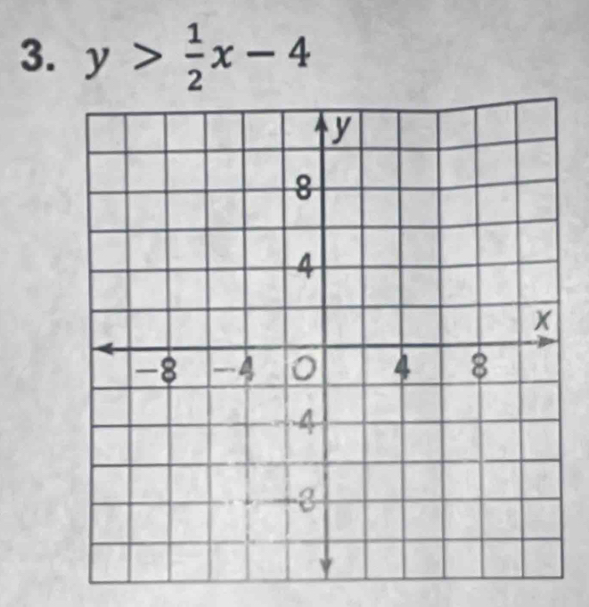 y> 1/2 x-4