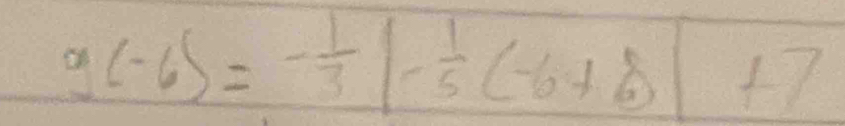 g(-6)=- 1/3 |- 1/5 (-6+8|+7