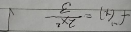 f^(-1)(x)= 2x^2/3 
sqrt()