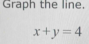 Graph the line.
x+y=4