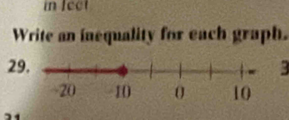 in fect 
Write an inequality for each graph. 
293