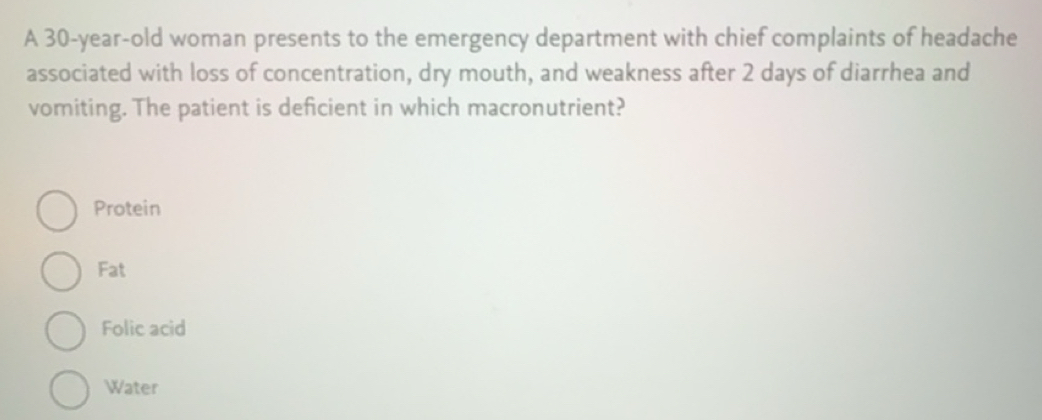Solved: A 30-year-old woman presents to the emergency department with ...