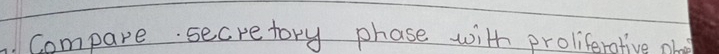 compare secretory phase with proliferative old