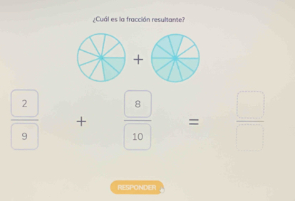 ¿Cuál es la fracción resultante? 
+
^circ  + 8/10 = □ /□  
RESPONDER