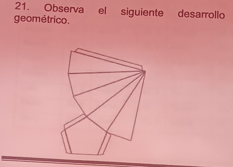 Observa el siguiente desarrollo 
geométrico.